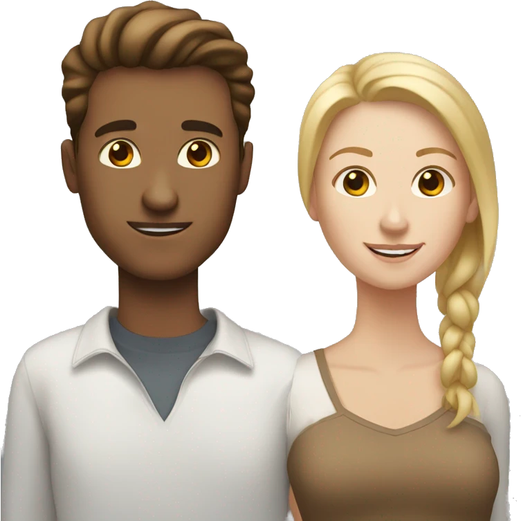 White guy, white woman, brown woman  emoji