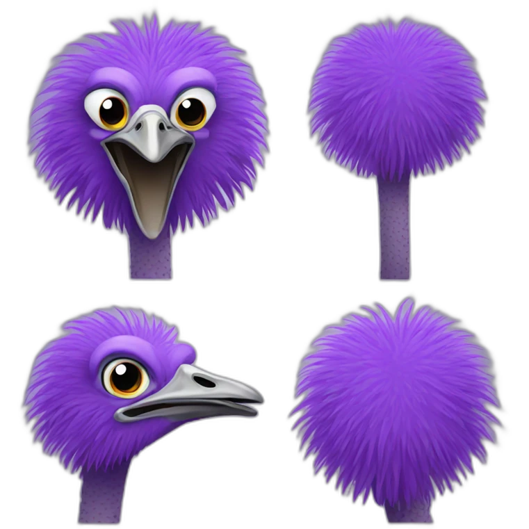 Purple ostrich emoji