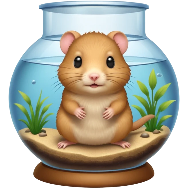 Gerbil in an aquarium  emoji