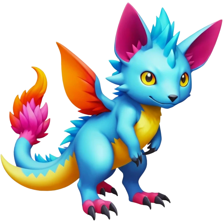 colorful Fakémon-Digimon-Fionbri-Trico-creature (full body) emoji