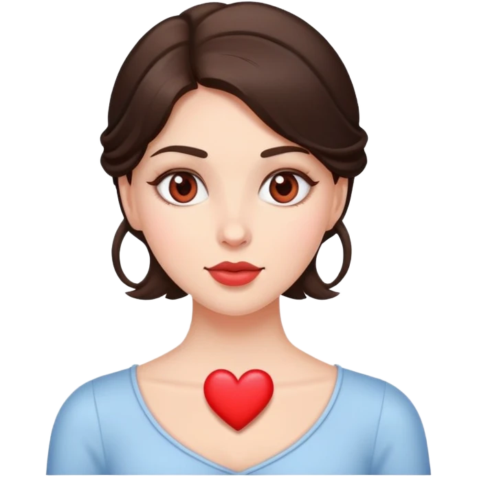 Brunette with heart eyes emoji