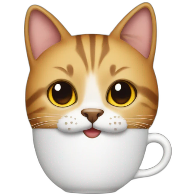 Cat coffee emoji