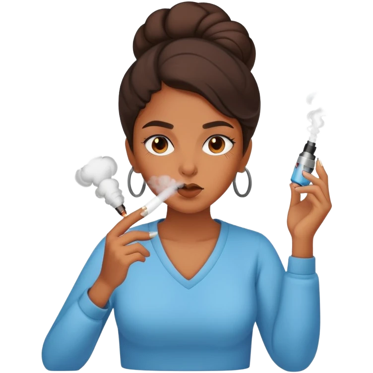 brown girl vaping emoji