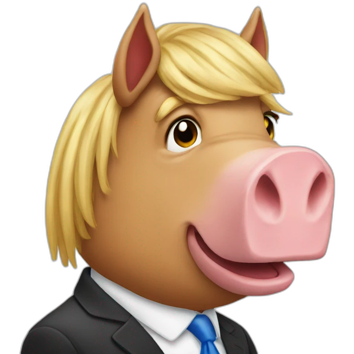 Trump as a horse pig emoji