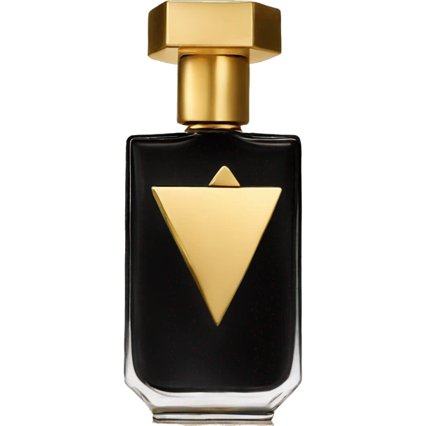 yves saint laurent gold perfume with black geometric top emoji