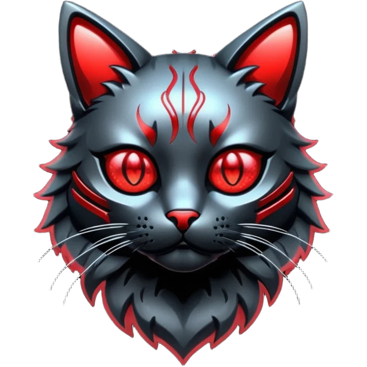 red glitter cyberpunk cat emoji