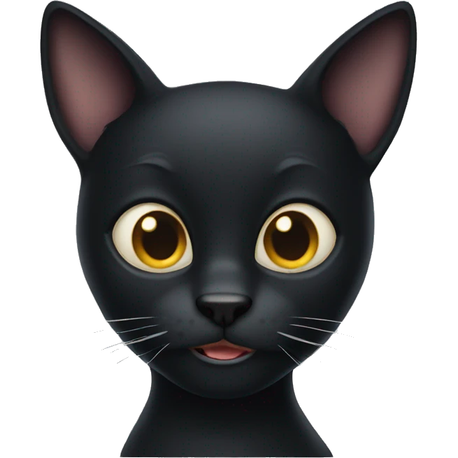 Crazy black cat emoji