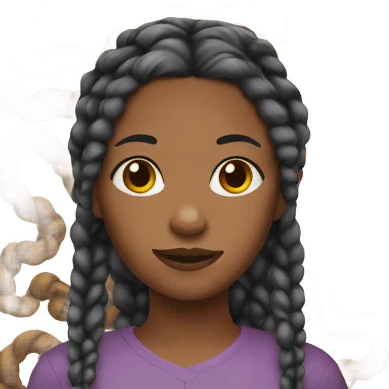 Black girl with braids  emoji