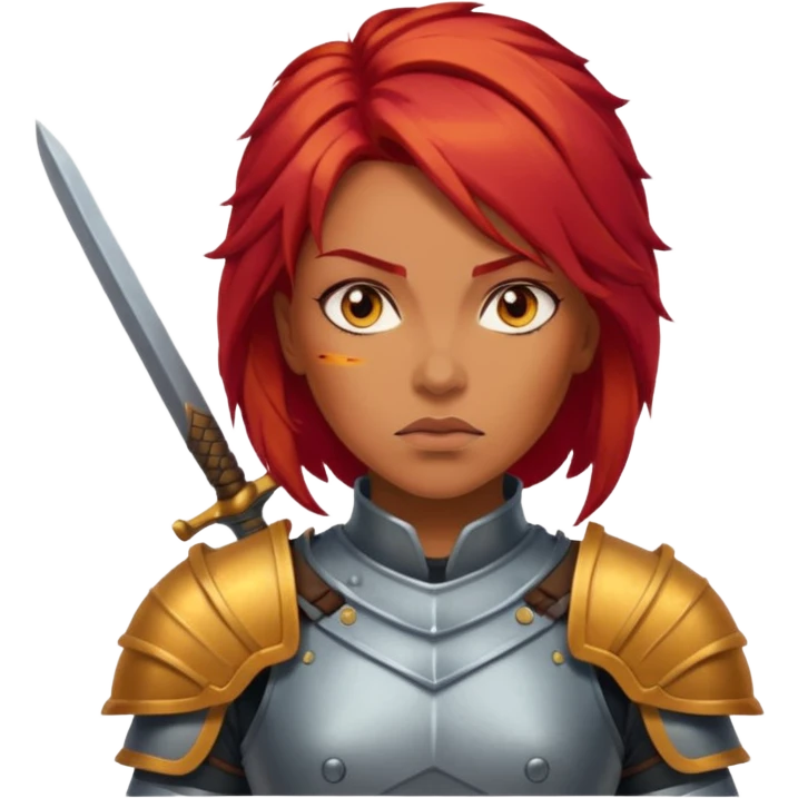 woman fire armored warrior emoji