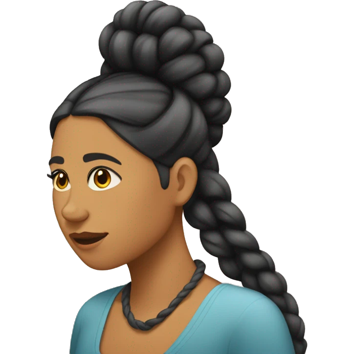 Una mujer morena con trenzas  emoji