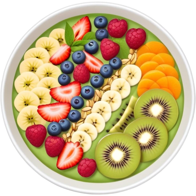 smoothie bowl with fruits and toppings emoji