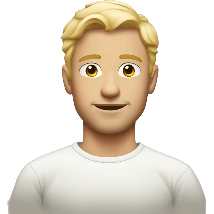 blonde handsome guy with white pullove emoji
