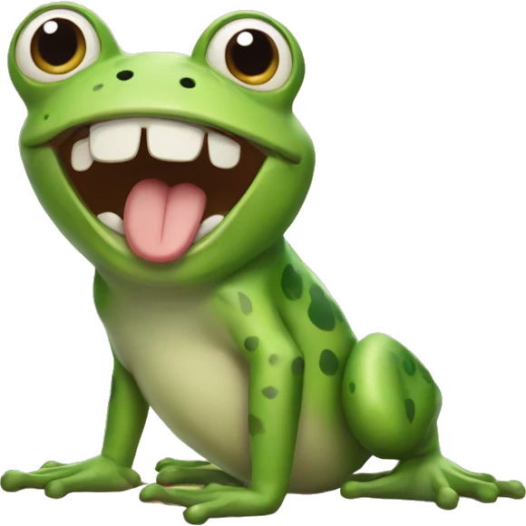 happy frog with dog trai emoji