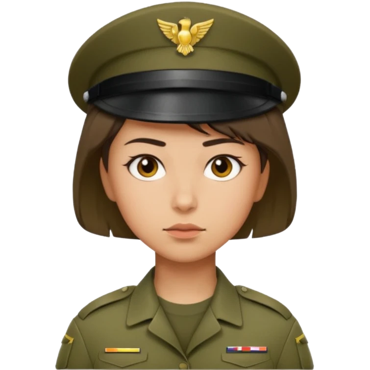 female soldier hair style wityh out cap emoji