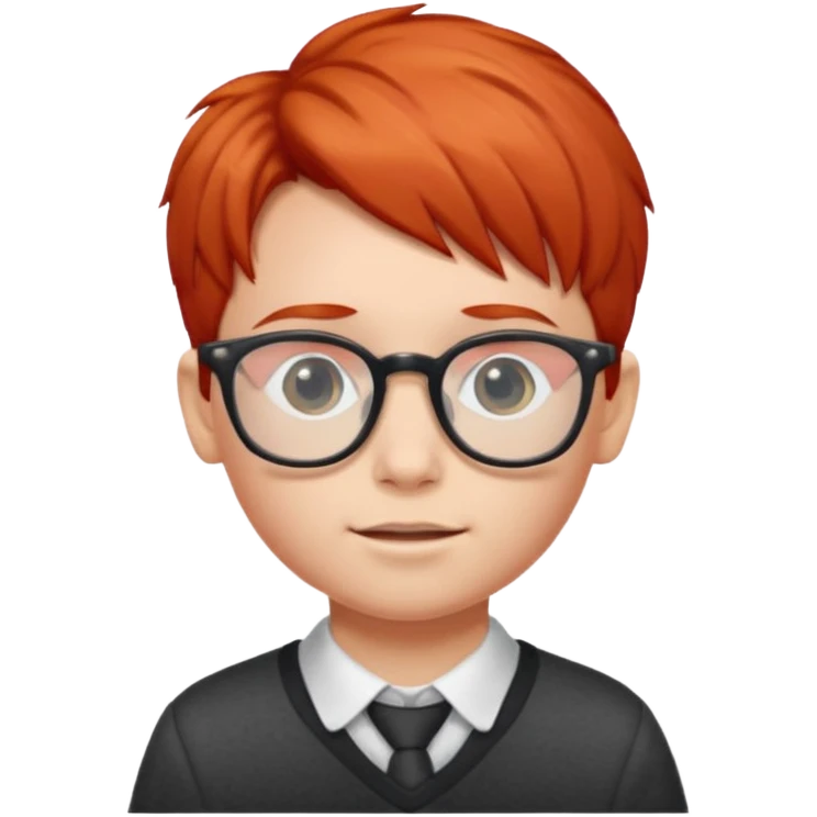 red-haired child wearing glasses emoji