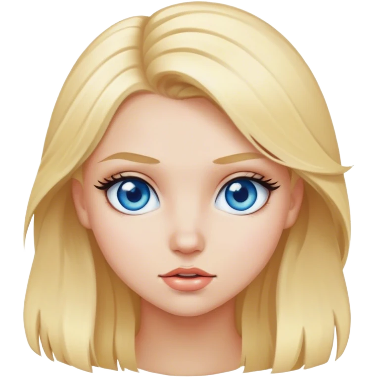 Sassy blonde hair and blue eye girl emoji