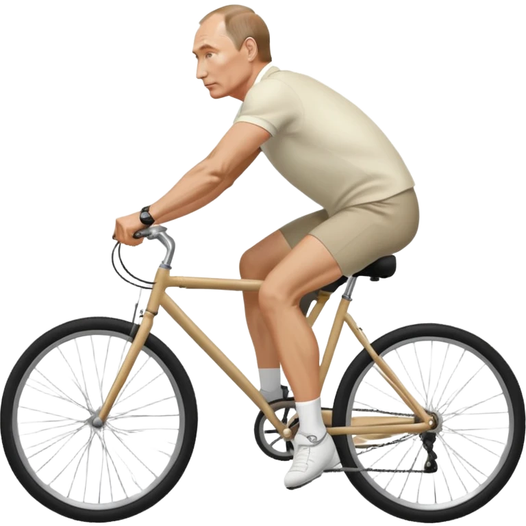 Vladimir Putin riding a bicycle from side view emoji