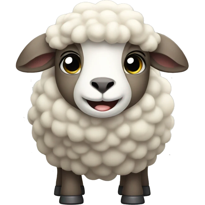 Cute sheep lifting weight  emoji