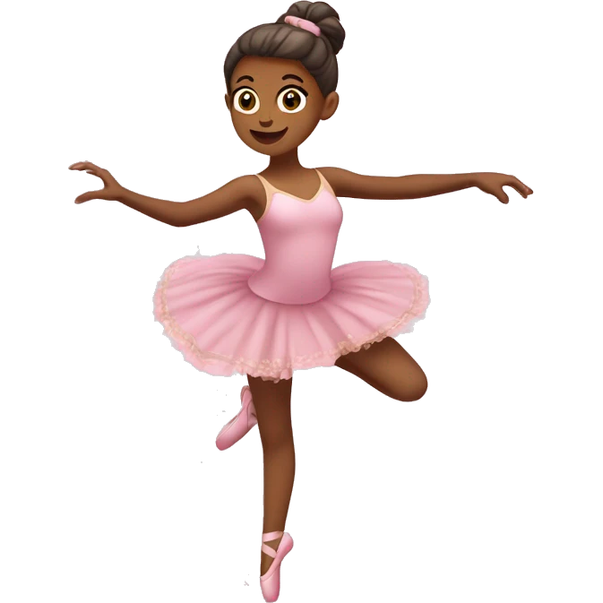 criança bailarina abraçando um coração emoji