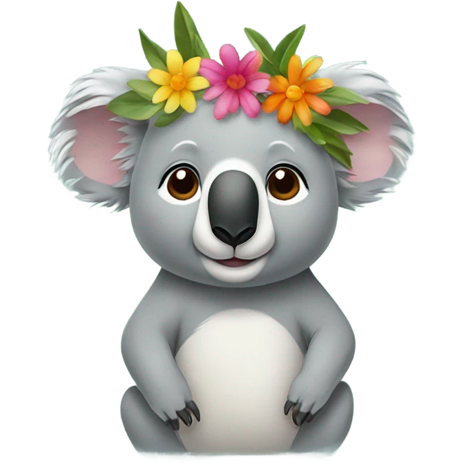 Koala wearing flower crown emoji