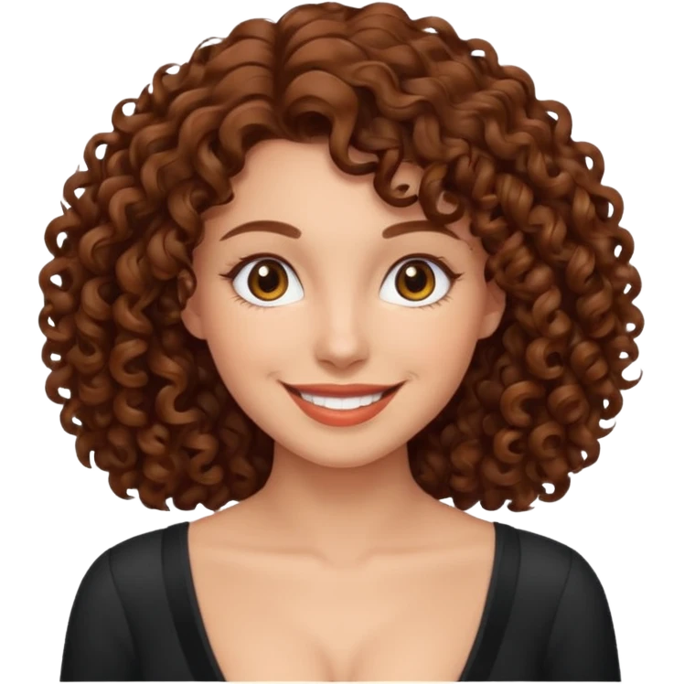 Femme cheveux bouclée brun décolleté  emoji