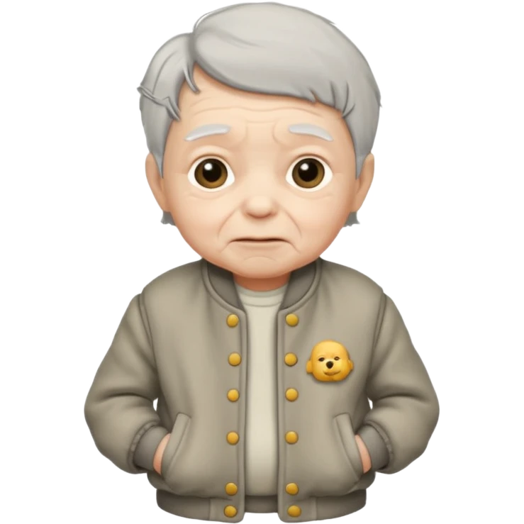 baby elderly with old jacket emoji
