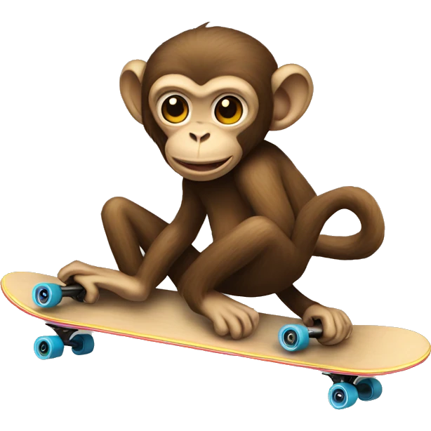 Monkey riding skateboard  emoji