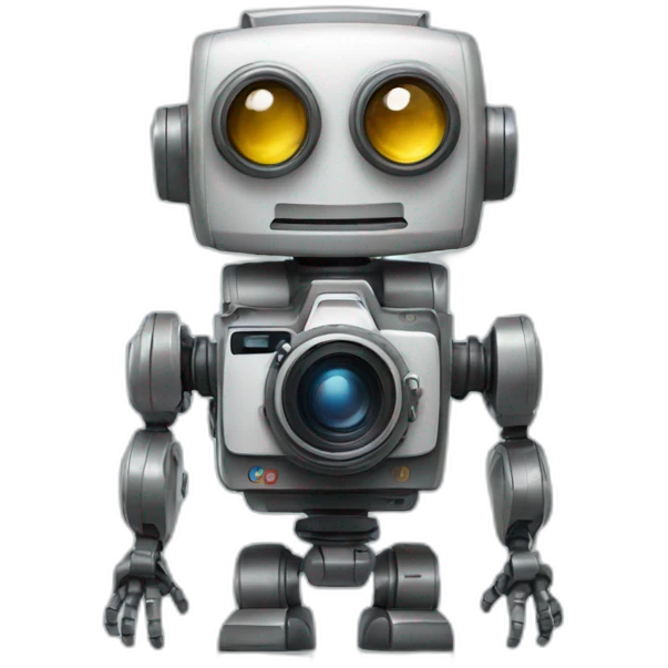 robot with a camera emoji