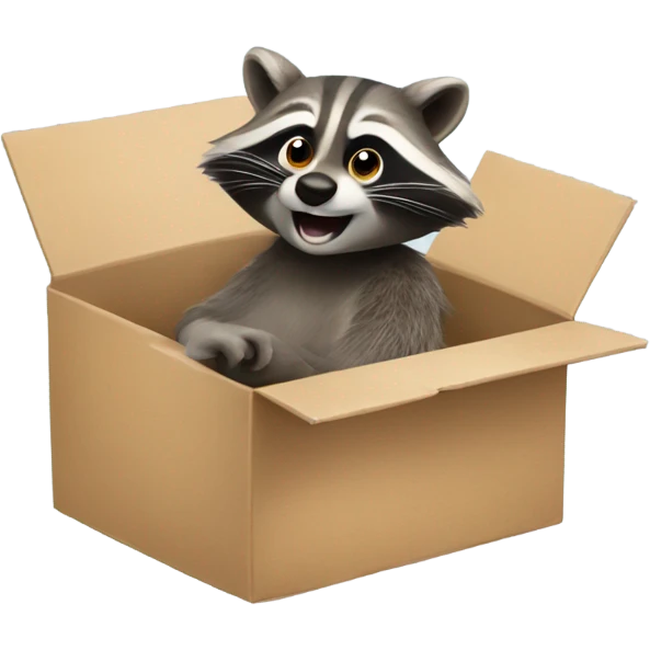 A racoon moving house emoji