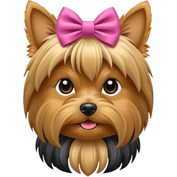 a yorkshire dog with a bow emoji