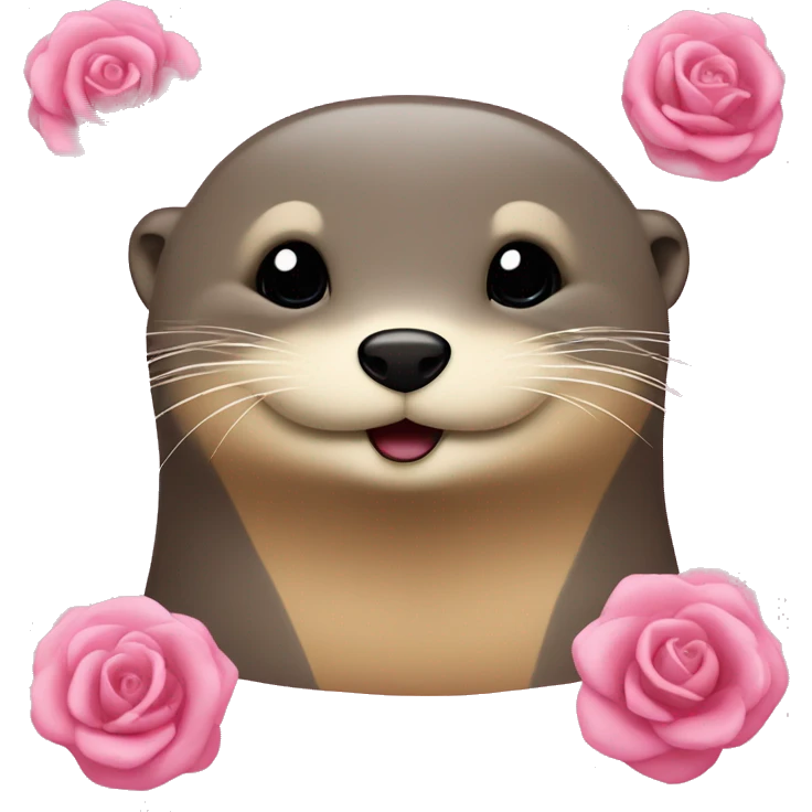 Loutre dans une couverture rose  emoji
