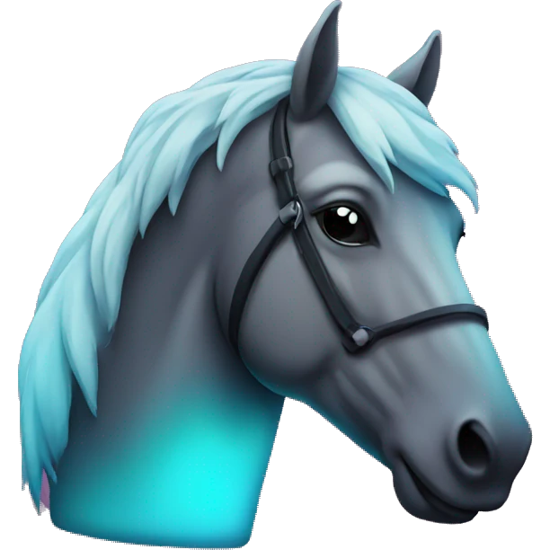 Neon sign of a horse emoji emoji