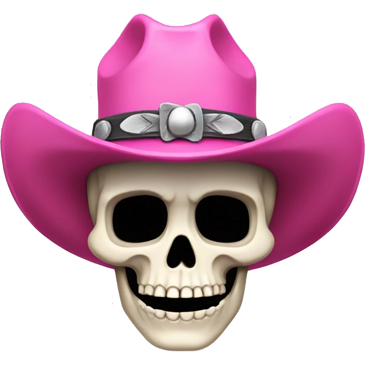 Skelton with pink cowboy hat  emoji