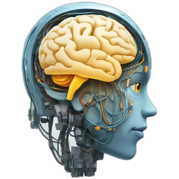 AI  robot brain profile  emoji