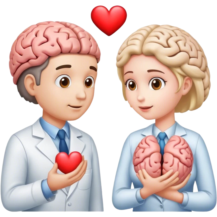 The brain and the heart are on the scale from different sides emoji