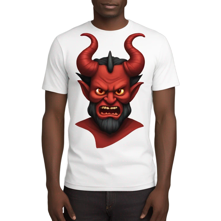 T shirt with a Picture of satan on it emoji