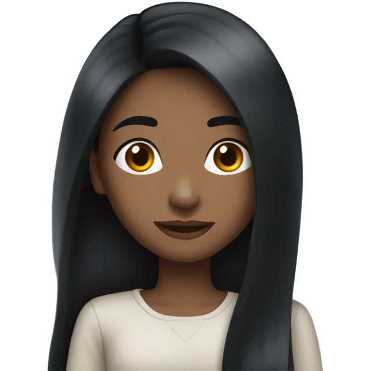 Straight long black hair girl emoji