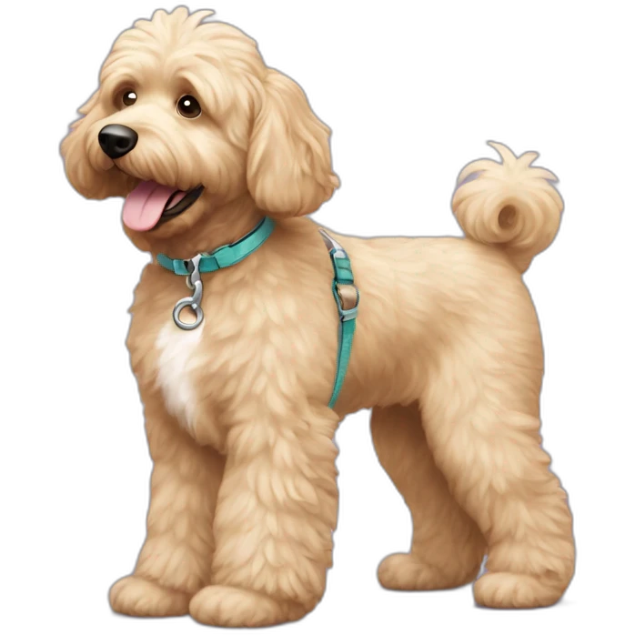 ausssiedoodle on a leash emoji