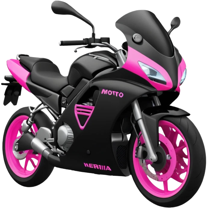 moto sportiva con scritta nera e solo avanti rosa fluorescente  emoji