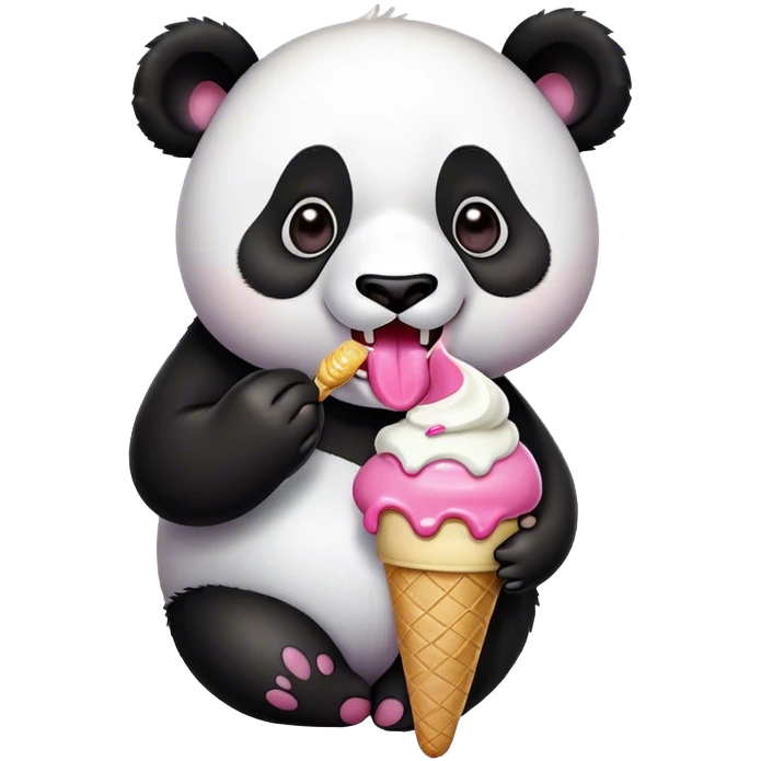 Panda eating ice cream emoji