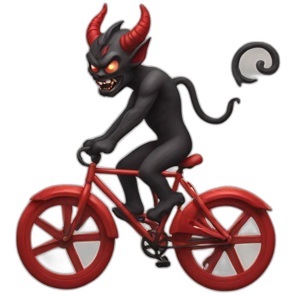 demon on red bicycle emoji