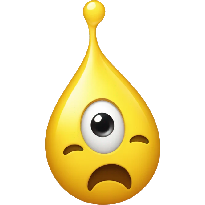 yellow drop with surprised face emoji