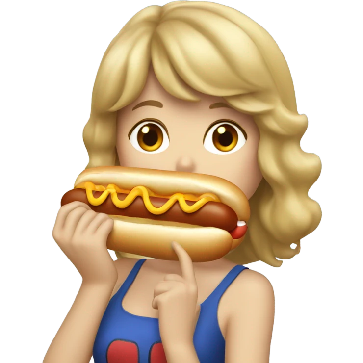 Taylor swift eating a hot dog emoji