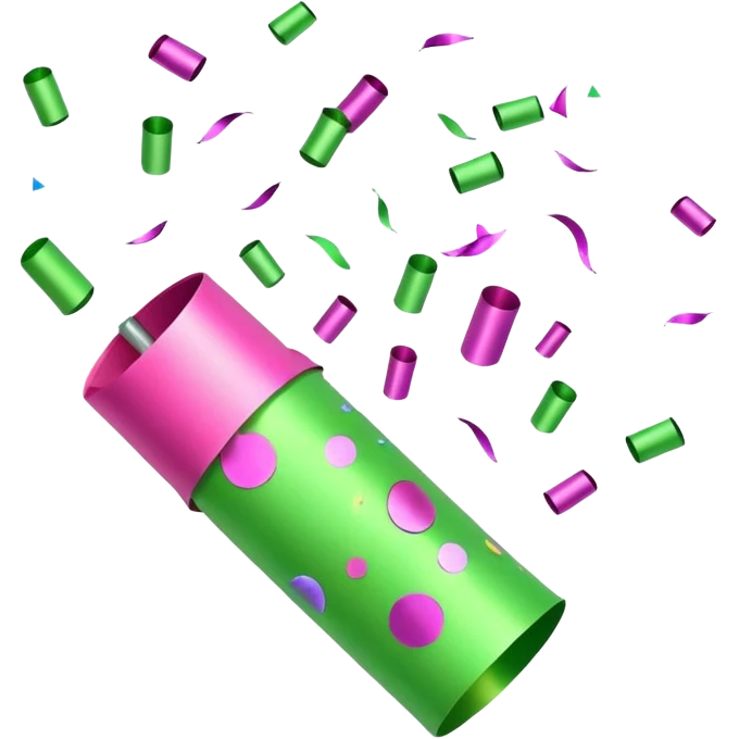 light green and pink party poppers and confetti emoji