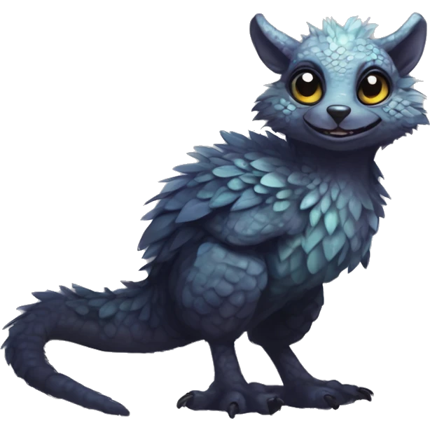  Scaly Cute Edgy Realistic Rare Fantasy Fluffy Slim Vernid-Trico-Melprin-species by LiLaiRa, by Falvie, full body emoji