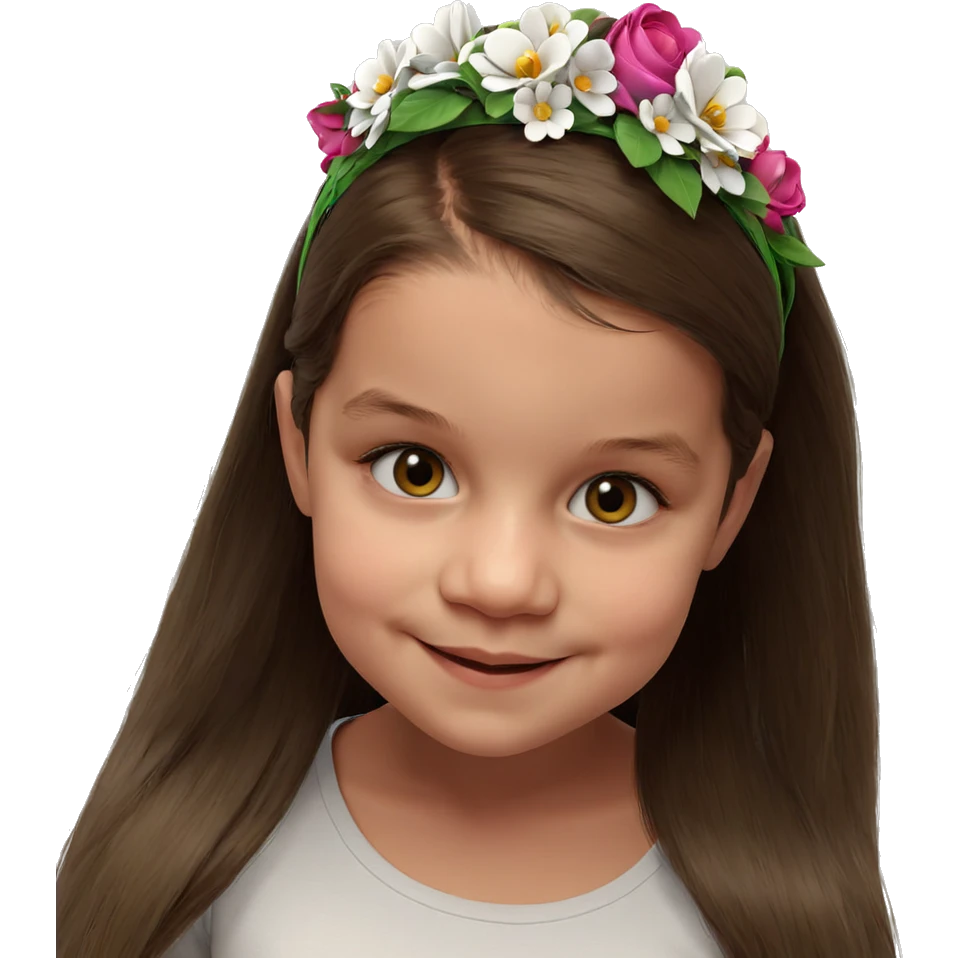 smiling girl with flower crown emoji