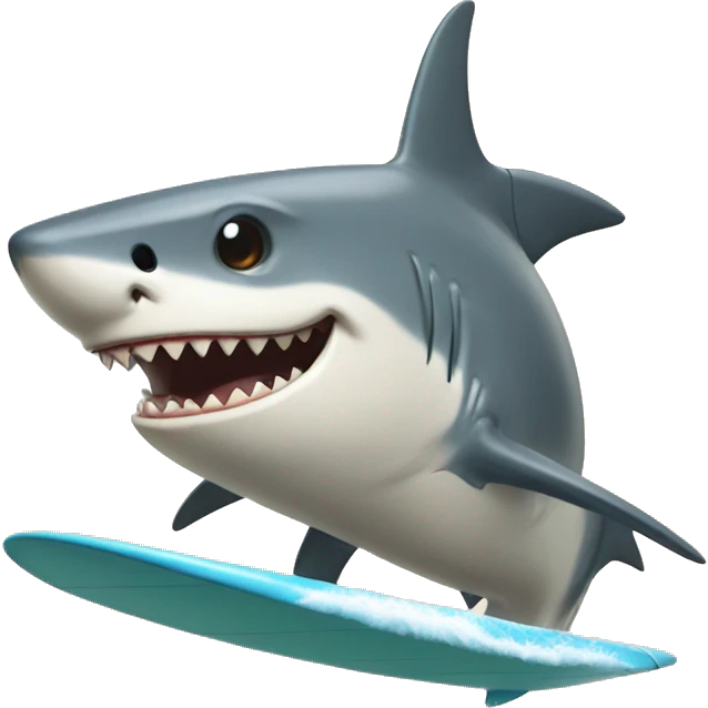 Surfing shark emoji