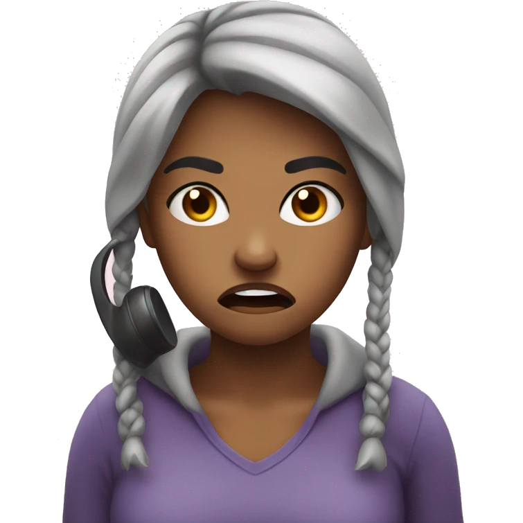 Angry girl call phone emoji