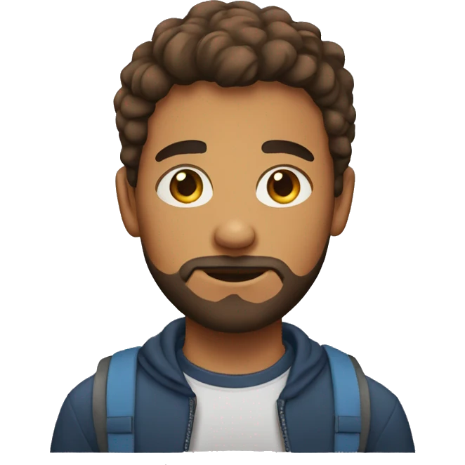 Teenage with little beard with ovel face  emoji