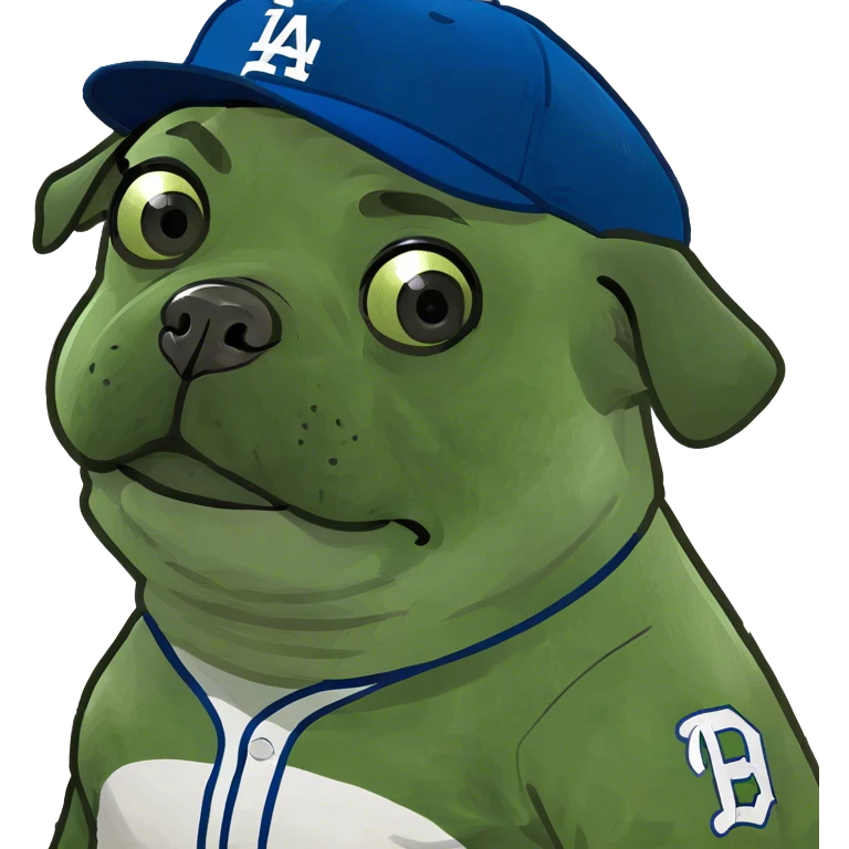 Pug wearing dodgers jersey emoji